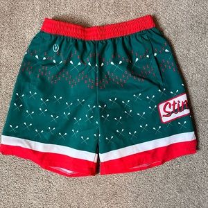 Athletic Lacrosse Shorts. Sought after Scorpion Brand in Holiday Print